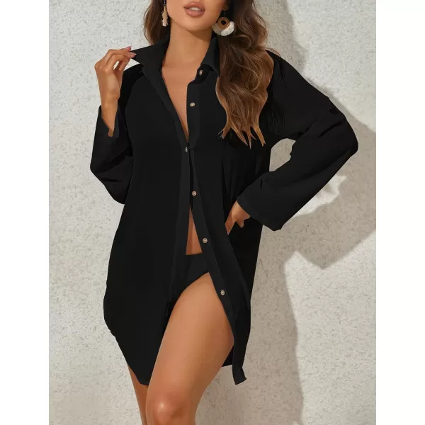 Bsubseach Bathing Suit Cover Ups for Women Oversized Button Up Shirts Beach Coverups Vacation Dress