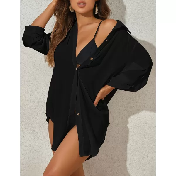 Bsubseach Bathing Suit Cover Ups for Women Oversized Button Up Shirts Beach Coverups Vacation Dress