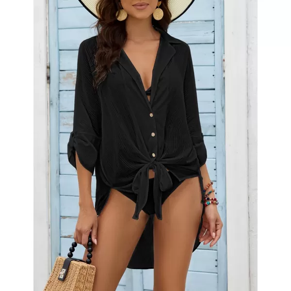 Bsubseach Button Down Beach Coverups Bathing Suit Cover Up for Women 2024