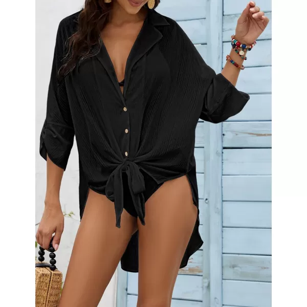 Bsubseach Button Down Beach Coverups Bathing Suit Cover Up for Women 2024