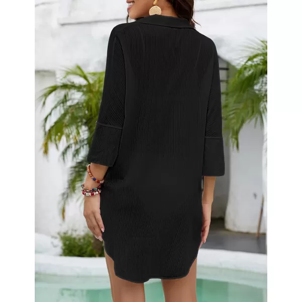 Bsubseach Button Down Beach Coverups Bathing Suit Cover Up for Women 2024