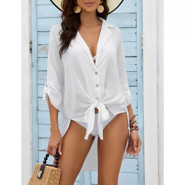 Bsubseach Button Down Beach Coverups Bathing Suit Cover Up for Women 2024