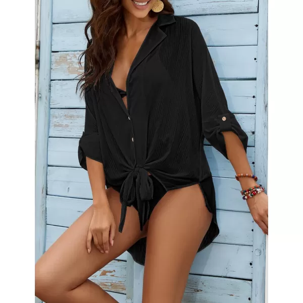 Bsubseach Button Down Beach Coverups Bathing Suit Cover Up for Women 2024