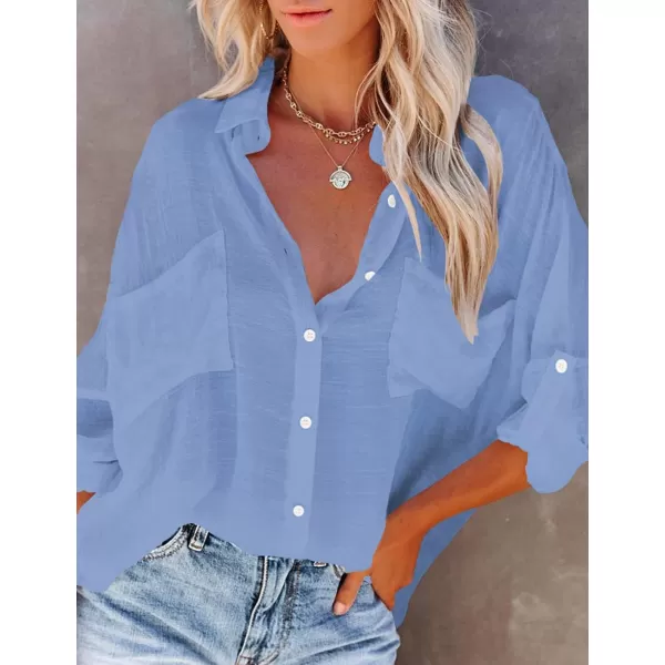 Bsubseach Button Down Shirt Cover Up Bathing Suit Coverups for Women Summer Casual Blouse