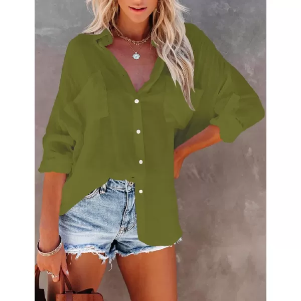 Bsubseach Button Down Shirt Cover Up Bathing Suit Coverups for Women Summer Casual Blouse