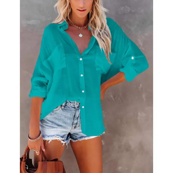 Bsubseach Button Down Shirt Cover Up Bathing Suit Coverups for Women Summer Casual Blouse