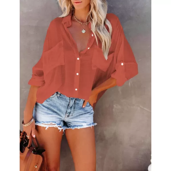 Bsubseach Button Down Shirt Cover Up Bathing Suit Coverups for Women Summer Casual Blouse