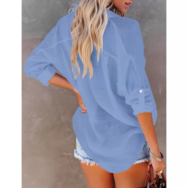 Bsubseach Button Down Shirt Cover Up Bathing Suit Coverups for Women Summer Casual Blouse