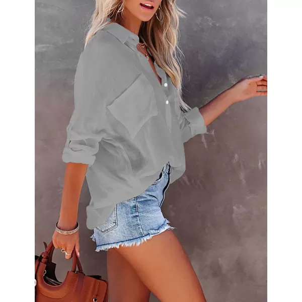 Bsubseach Button Down Shirt Cover Up Bathing Suit Coverups for Women Summer Casual Blouse