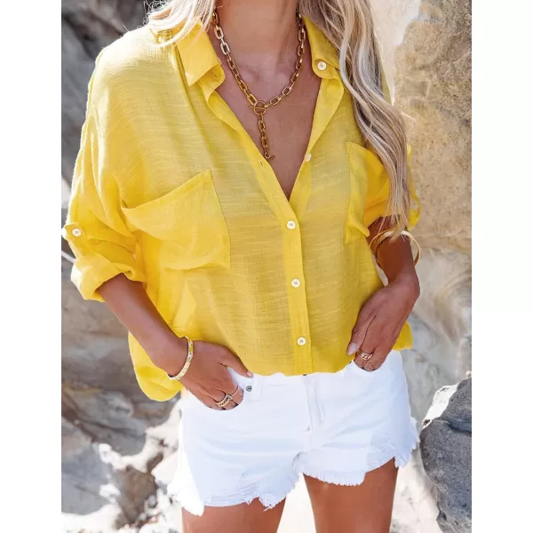 Bsubseach Button Down Shirt Cover Up Bathing Suit Coverups for Women Summer Casual Blouse