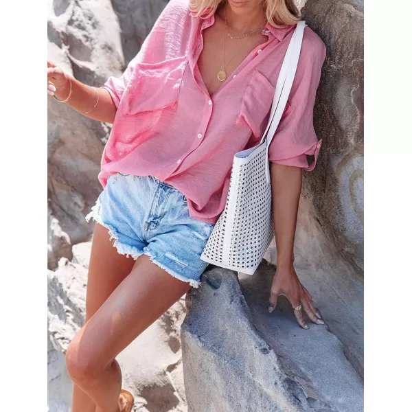 Bsubseach Button Down Shirt Cover Up Bathing Suit Coverups for Women Summer Casual Blouse