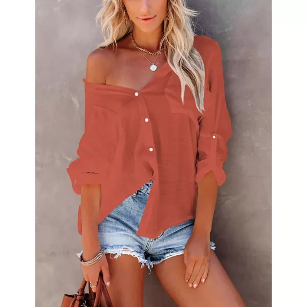 Bsubseach Button Down Shirt Cover Up Bathing Suit Coverups for Women Summer Casual Blouse
