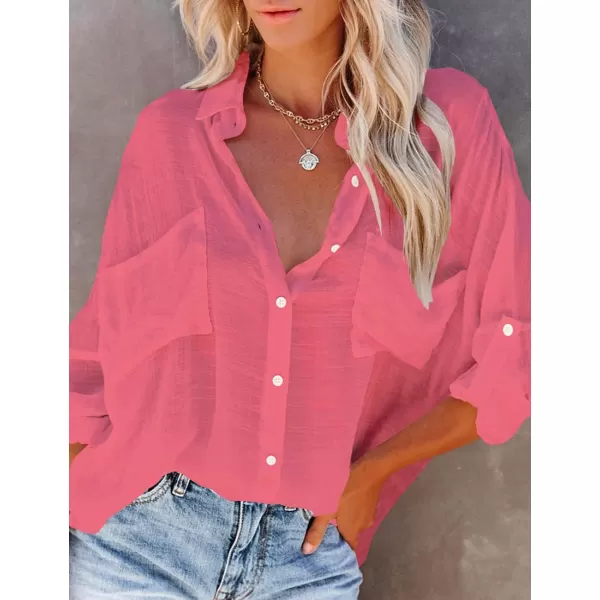 Bsubseach Button Down Shirt Cover Up Bathing Suit Coverups for Women Summer Casual Blouse