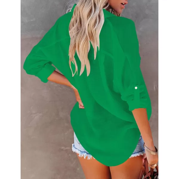 Bsubseach Button Down Shirt Cover Up Bathing Suit Coverups for Women Summer Casual Blouse