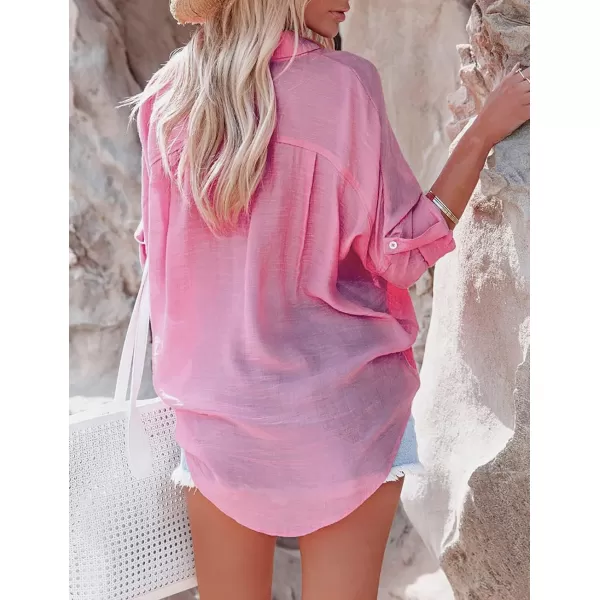 Bsubseach Button Down Shirt Cover Up Bathing Suit Coverups for Women Summer Casual Blouse