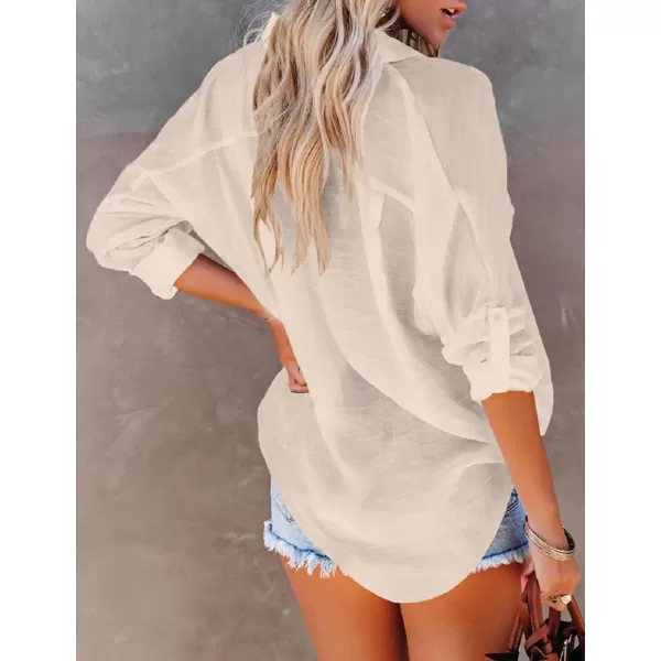 Bsubseach Button Down Shirt Cover Up Bathing Suit Coverups for Women Summer Casual Blouse