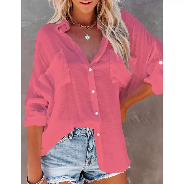 Bsubseach Button Down Shirt Cover Up Bathing Suit Coverups for Women Summer Casual Blouse