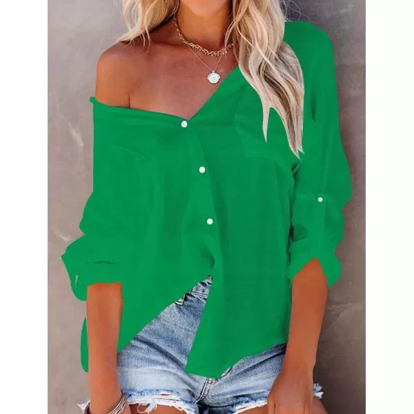 Bsubseach Button Down Shirt Cover Up Bathing Suit Coverups for Women Summer Casual Blouse
