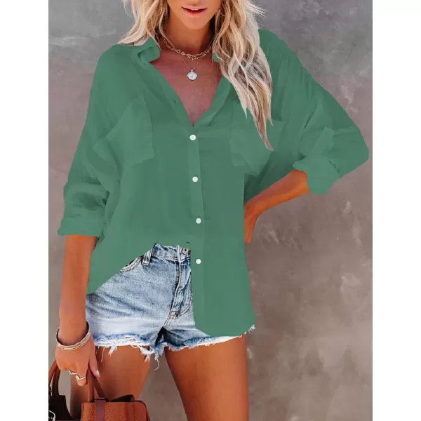 Bsubseach Button Down Shirt Cover Up Bathing Suit Coverups for Women Summer Casual Blouse