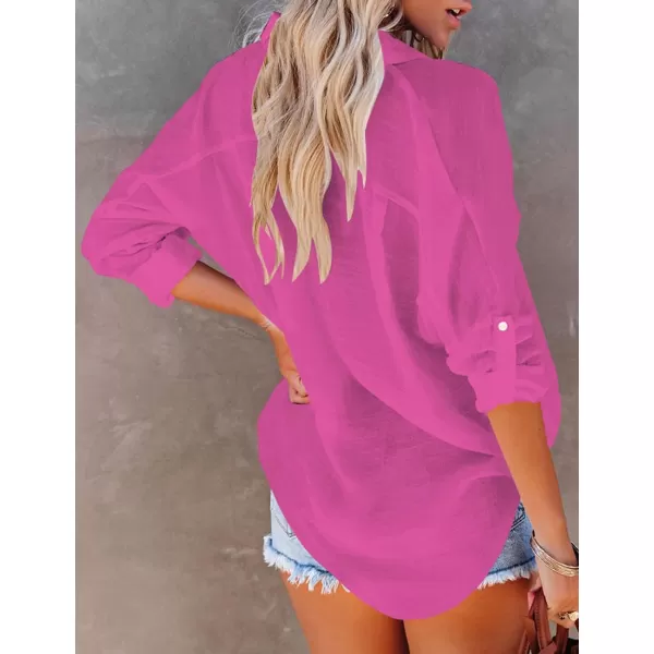 Bsubseach Button Down Shirt Cover Up Bathing Suit Coverups for Women Summer Casual Blouse