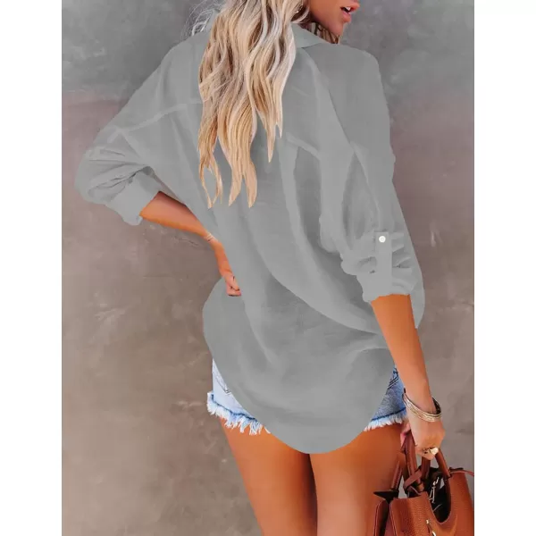 Bsubseach Button Down Shirt Cover Up Bathing Suit Coverups for Women Summer Casual Blouse