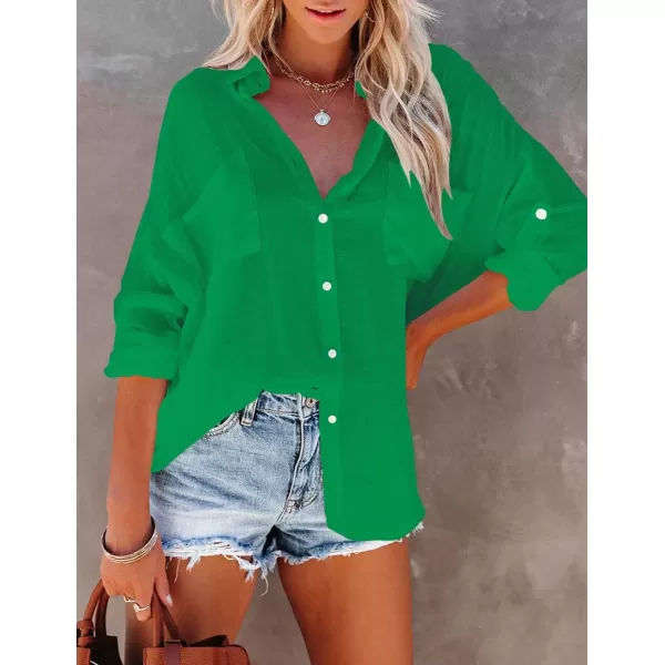 Bsubseach Button Down Shirt Cover Up Bathing Suit Coverups for Women Summer Casual Blouse