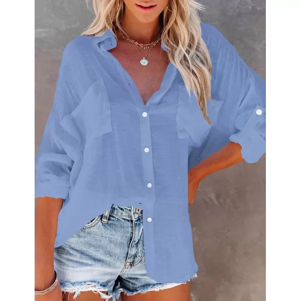 Bsubseach Button Down Shirt Cover Up Bathing Suit Coverups for Women Summer Casual Blouse