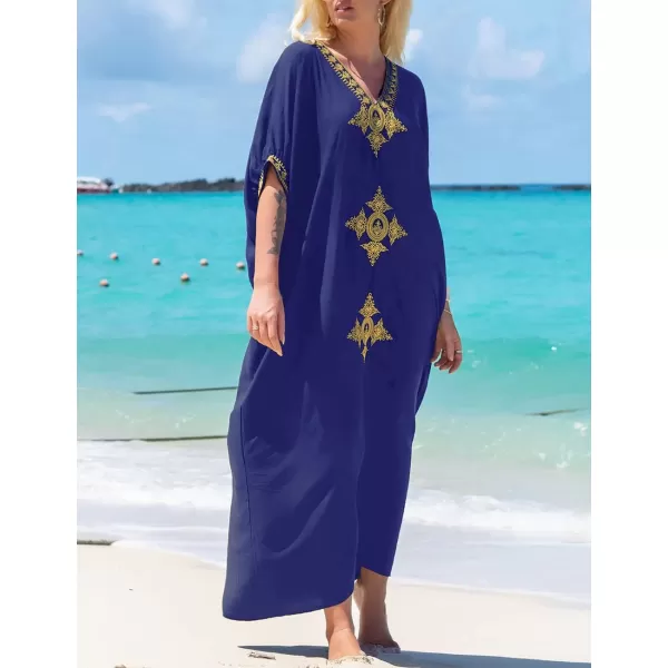 Bsubseach Caftan Cover Up for Swimwear Women Plus Size Kaftan Swimsuit Coverup Embroidery