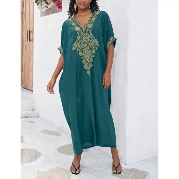 Bsubseach Caftan Cover Up for Swimwear Women Plus Size Kaftan Swimsuit Coverup Embroidery