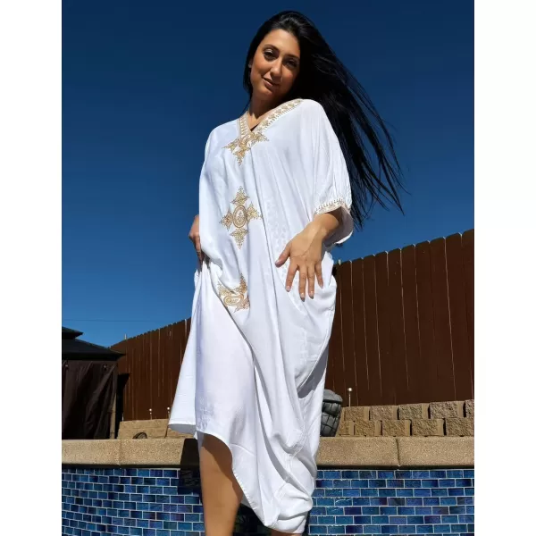 Bsubseach Caftan Cover Up for Swimwear Women Plus Size Kaftan Swimsuit Coverup Embroidery