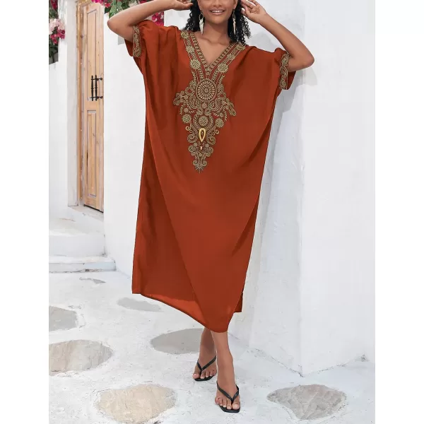 Bsubseach Caftan Cover Up for Swimwear Women Plus Size Kaftan Swimsuit Coverup Embroidery