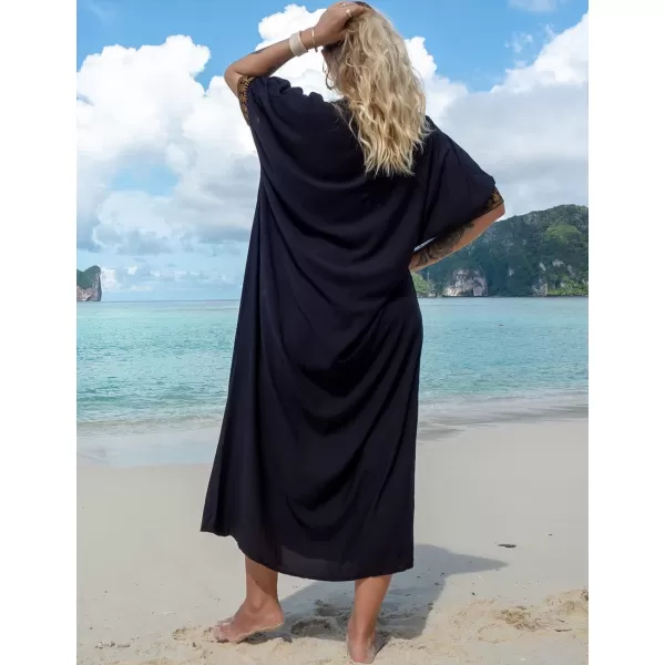 Bsubseach Caftan Cover Up for Swimwear Women Plus Size Kaftan Swimsuit Coverup Embroidery