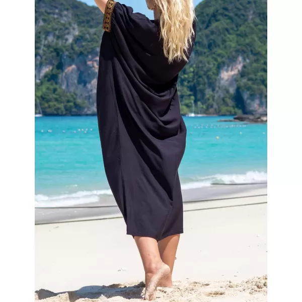 Bsubseach Caftan Cover Up for Swimwear Women Plus Size Kaftan Swimsuit Coverup Embroidery