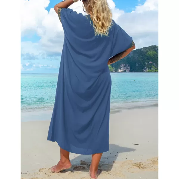Bsubseach Caftan Cover Up for Swimwear Women Plus Size Kaftan Swimsuit Coverup Embroidery