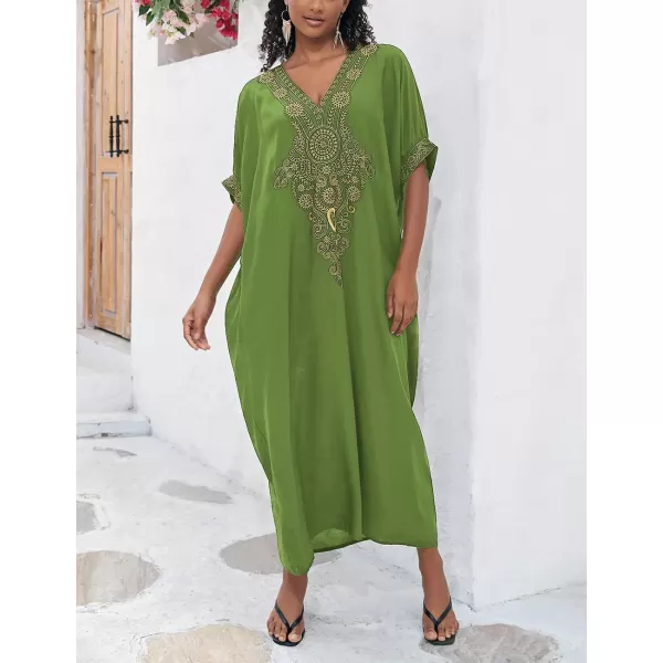 Bsubseach Caftan Cover Up for Swimwear Women Plus Size Kaftan Swimsuit Coverup Embroidery