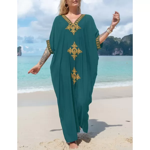 Bsubseach Caftan Cover Up for Swimwear Women Plus Size Kaftan Swimsuit Coverup Embroidery