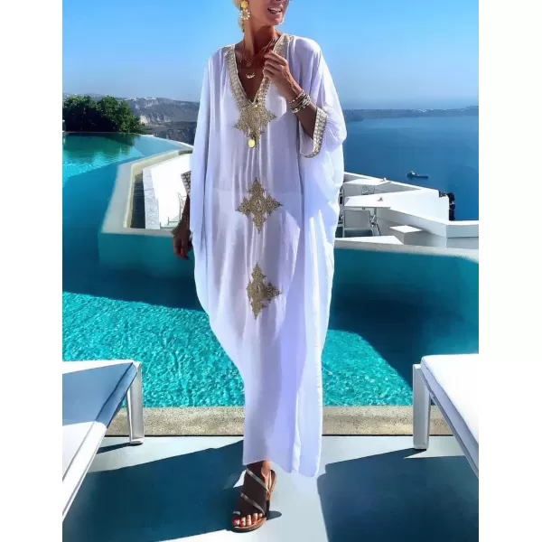 Bsubseach Caftan Cover Up for Swimwear Women Plus Size Kaftan Swimsuit Coverup Embroidery