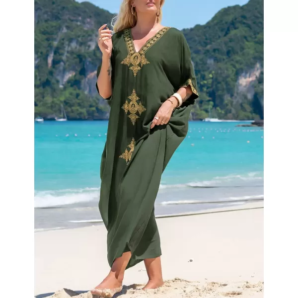 Bsubseach Caftan Cover Up for Swimwear Women Plus Size Kaftan Swimsuit Coverup Embroidery
