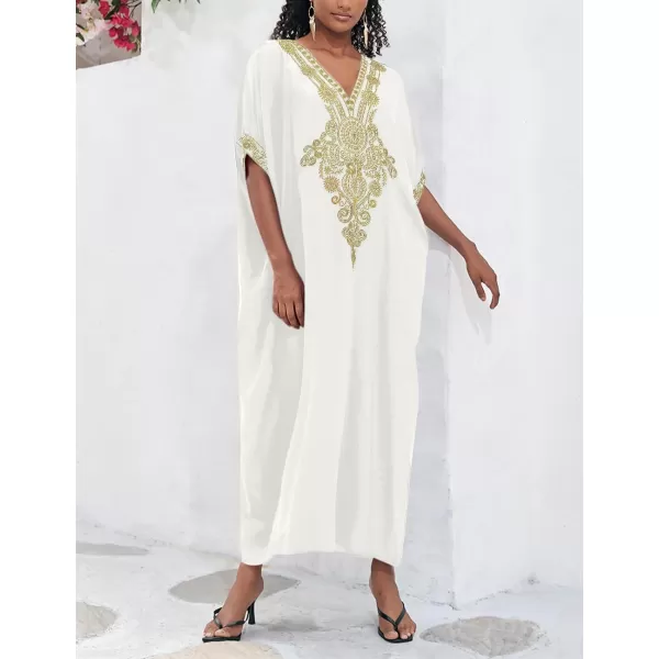 Bsubseach Caftan Cover Up for Swimwear Women Plus Size Kaftan Swimsuit Coverup Embroidery