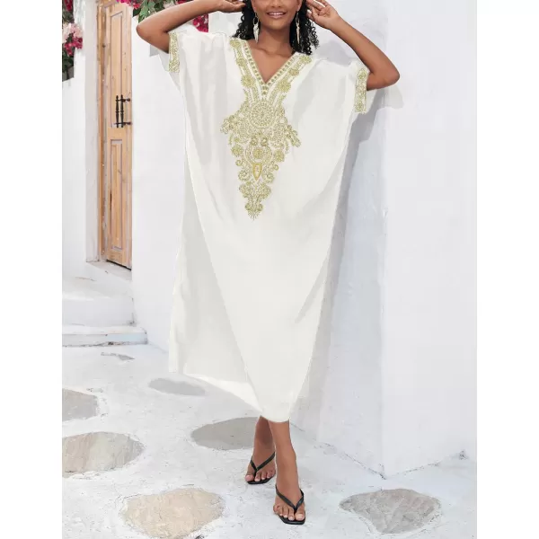 Bsubseach Caftan Cover Up for Swimwear Women Plus Size Kaftan Swimsuit Coverup Embroidery