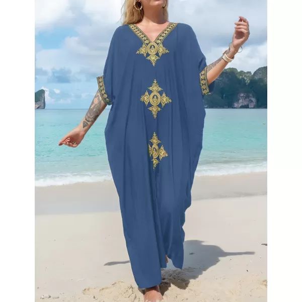Bsubseach Caftan Cover Up for Swimwear Women Plus Size Kaftan Swimsuit Coverup Embroidery