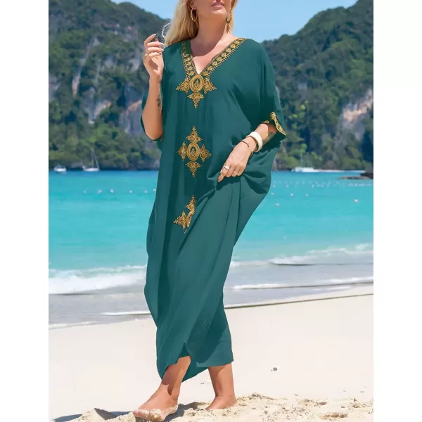 Bsubseach Caftan Cover Up for Swimwear Women Plus Size Kaftan Swimsuit Coverup Embroidery