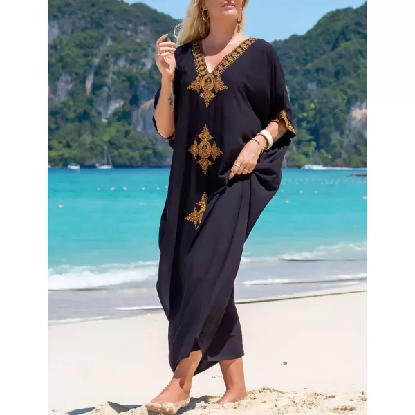 Bsubseach Caftan Cover Up for Swimwear Women Plus Size Kaftan Swimsuit Coverup Embroidery