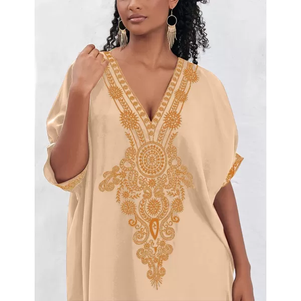 Bsubseach Caftan Cover Up for Swimwear Women Plus Size Kaftan Swimsuit Coverup Embroidery