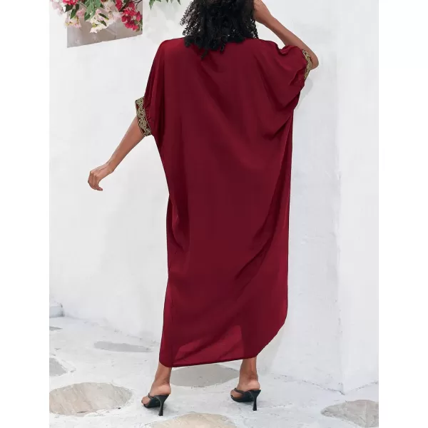 Bsubseach Caftan Cover Up for Swimwear Women Plus Size Kaftan Swimsuit Coverup Embroidery