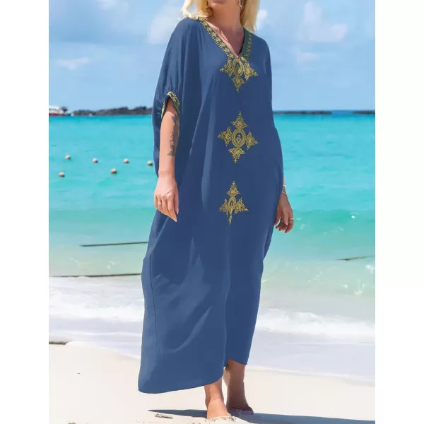 Bsubseach Caftan Cover Up for Swimwear Women Plus Size Kaftan Swimsuit Coverup Embroidery
