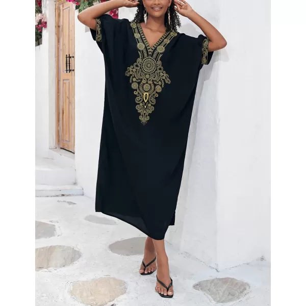 Bsubseach Caftan Cover Up for Swimwear Women Plus Size Kaftan Swimsuit Coverup Embroidery