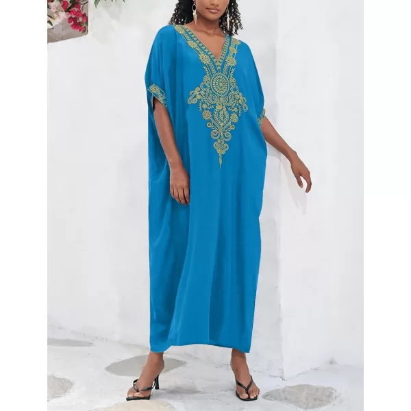 Bsubseach Caftan Cover Up for Swimwear Women Plus Size Kaftan Swimsuit Coverup Embroidery