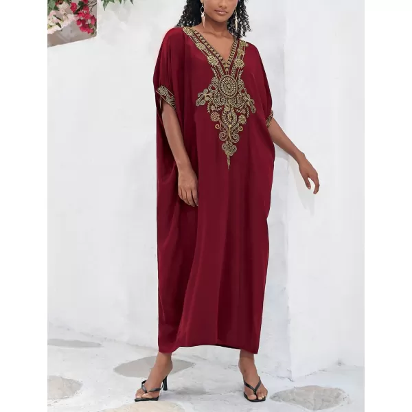 Bsubseach Caftan Cover Up for Swimwear Women Plus Size Kaftan Swimsuit Coverup Embroidery