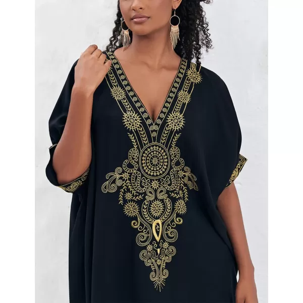 Bsubseach Caftan Cover Up for Swimwear Women Plus Size Kaftan Swimsuit Coverup Embroidery